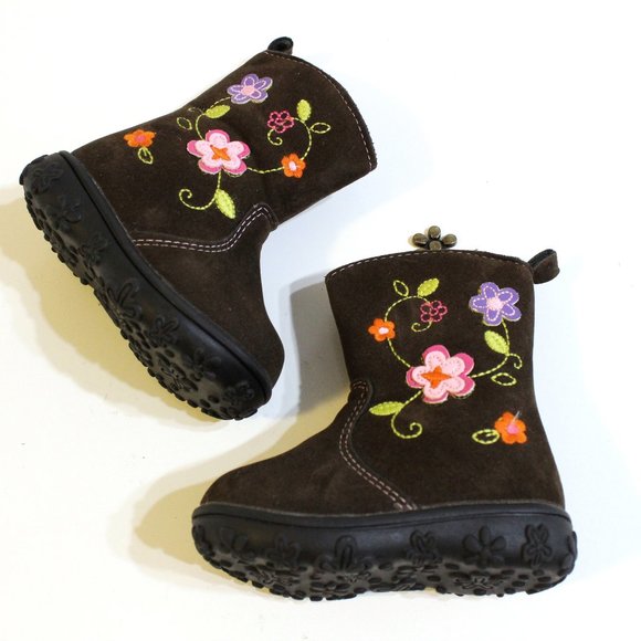 Vintage Brown Suede Boots Infant Size 2 - Picture 1 of 3